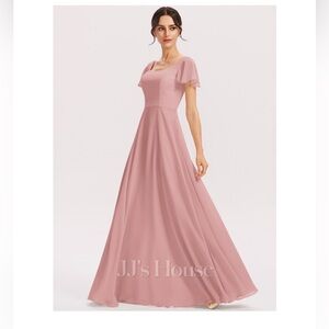 JJ’s House A-line Square Chiffon Bridesmaid Dress